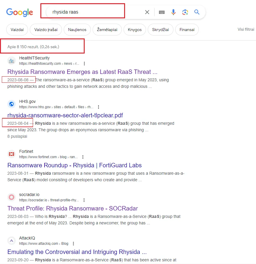 Google results before narrowing the query