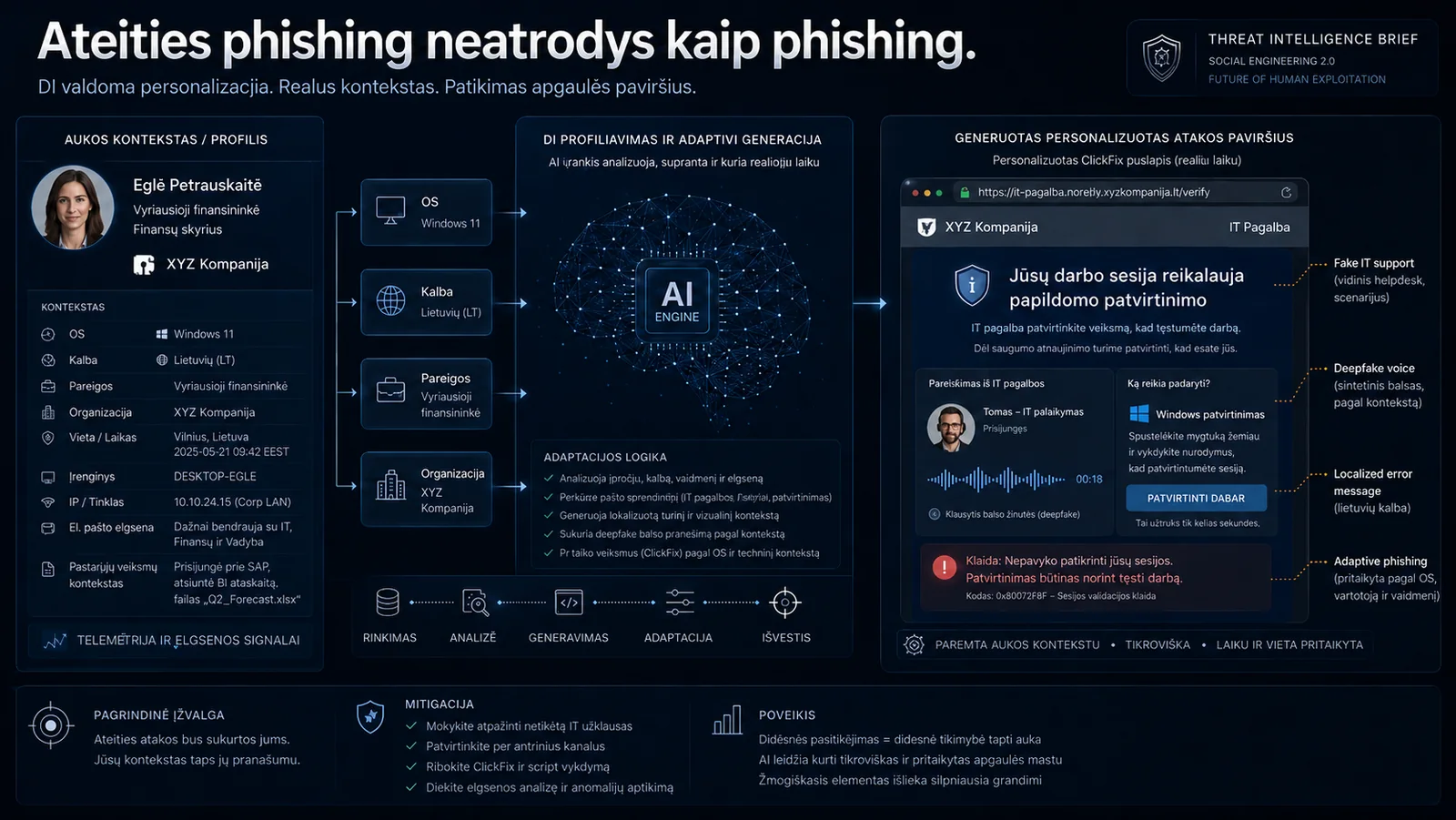 Būsimos phishing atakos derina DI, patikimą infrastruktūrą ir naudotojo veiksmus.